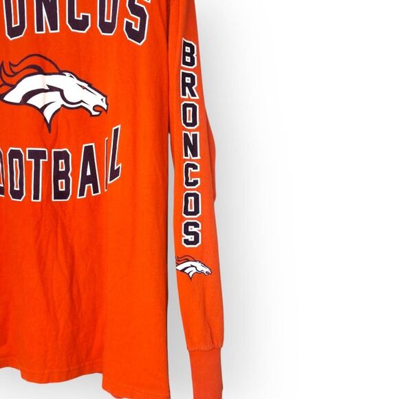 Broncos Football Tee‎ Sz L Long Sleeves Shirt Cotton NFL League Sport Football - Picture 6 of 7